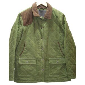 VTG LL Bean Gore-Tex Green Quilted Field Chore Riding Jacket Barn Coat Womens L
